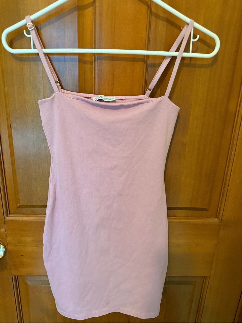 Sexy Zara Dusty Pink Spaghetti-Strap Babydoll Mini Dress